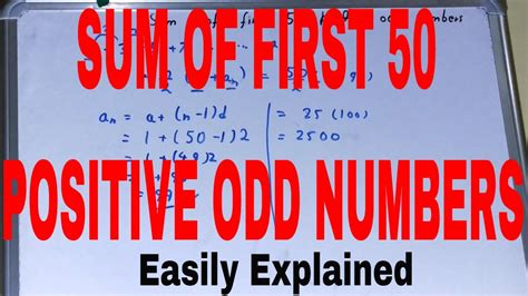 sum of first 50 odd natural numbers